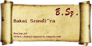Bakai Szonóra névjegykártya